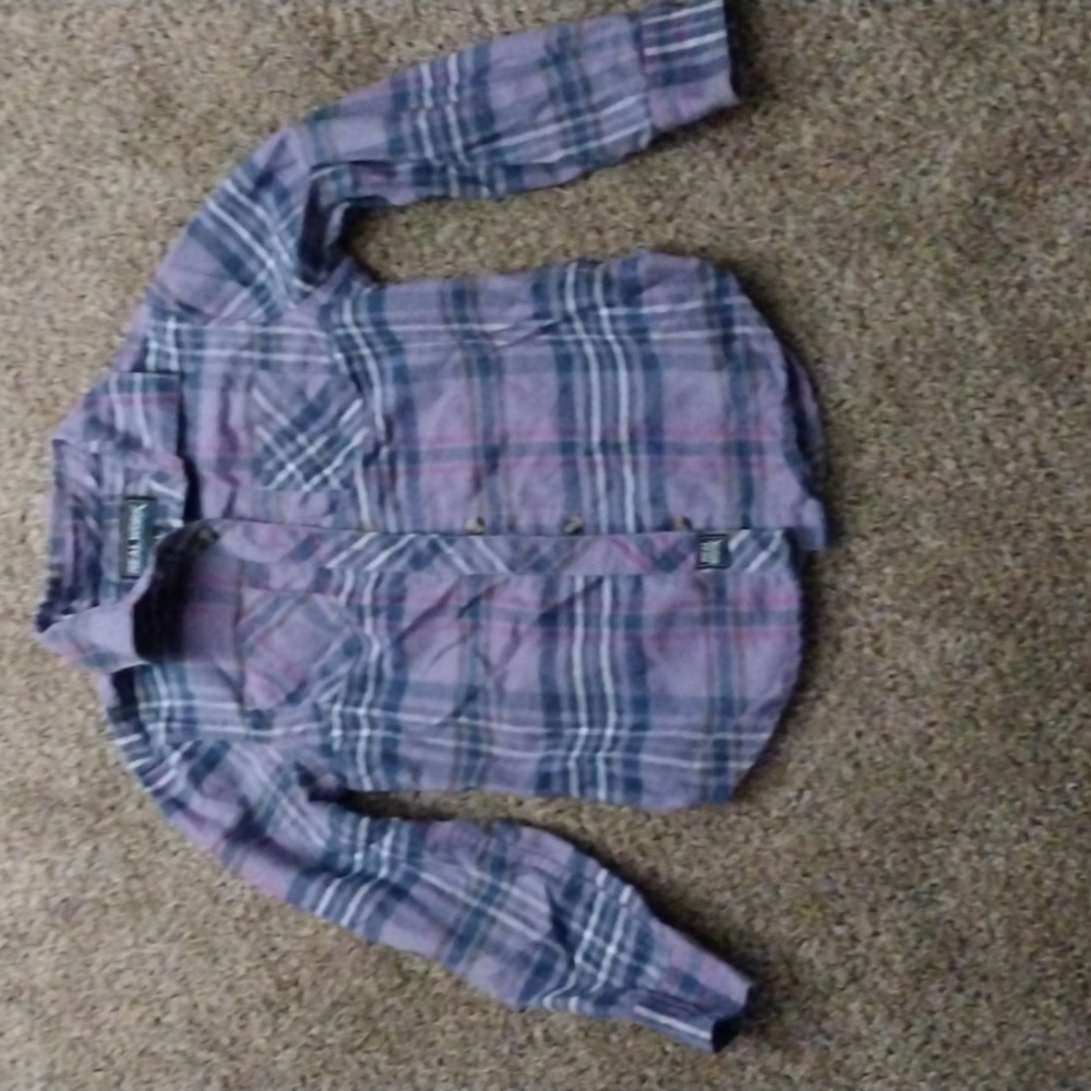 Girls Real Work long sleeve flannel shirt size S (7/8)